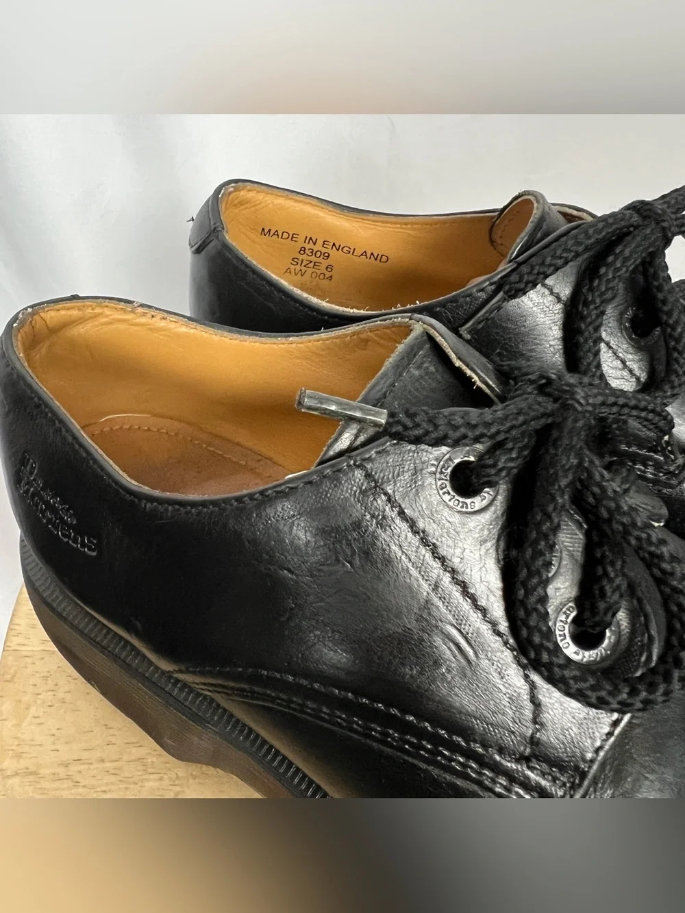 Vintage 90s Black Dr. Martens Leather Lace Up Oxford Platforms